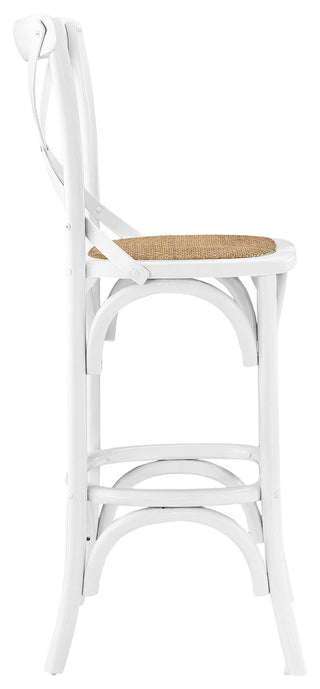 Modern Urban Contemporary Bar Stool, White Wood