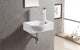 ELANTI EC1805-L Porcelain Wall-Mounted Sink, Left-Facing, White
