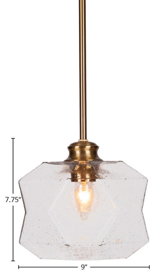 Rocklin 1-Light Stem Hung Pendant, New Age Brass/Clear Bubble