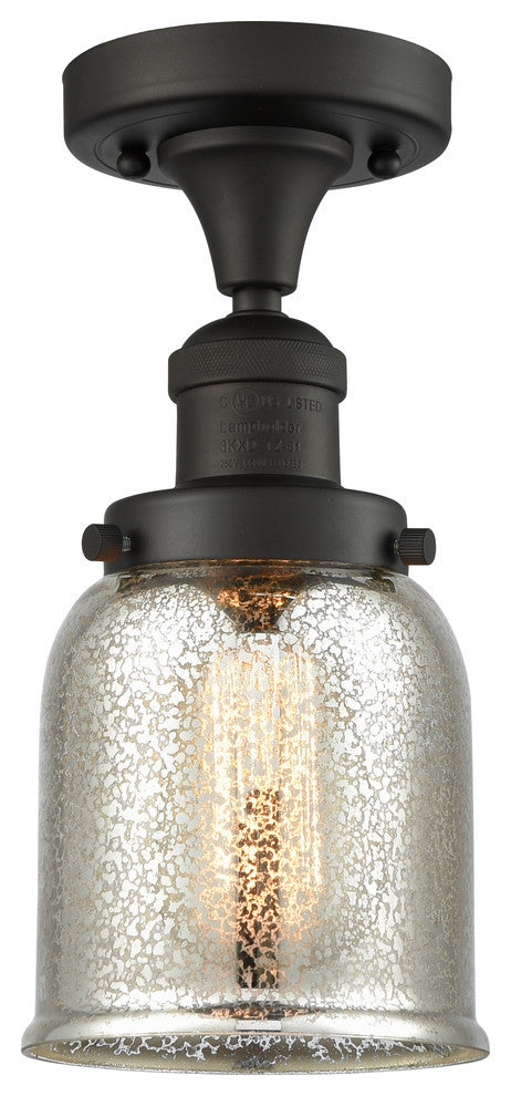 1-Light Small Bell 9" Semi-Flush Mount, Oil Rubbed Bronze