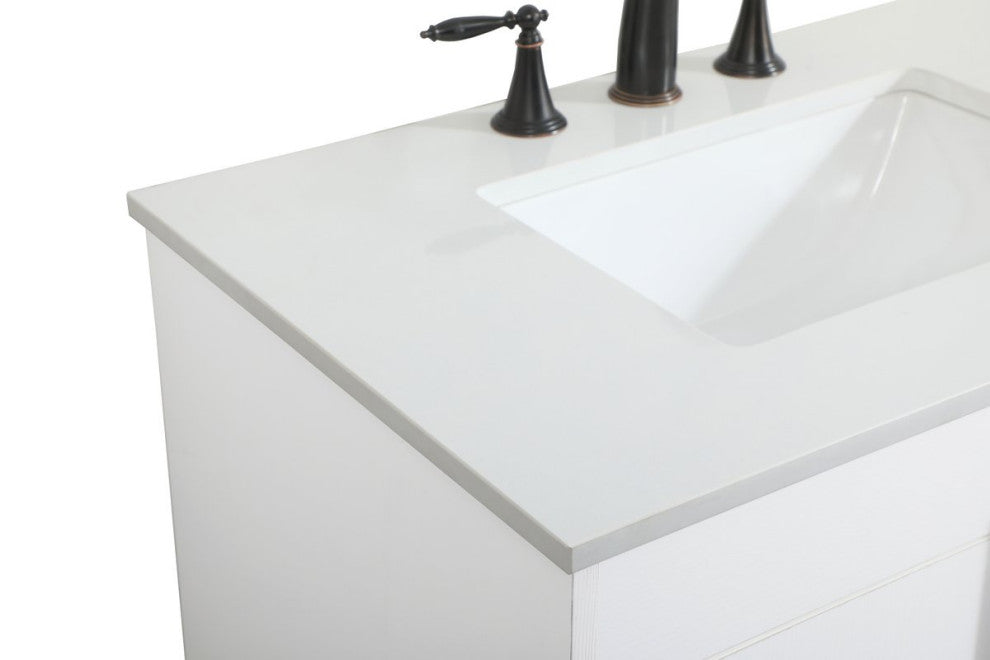Home Living 19" Modern White-Light Bathroom Vanity