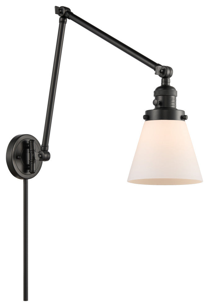 Cone Swing Arm With Switch, Matte Black, Matte White, Matte White