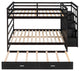 Gewnee Full Over Full Bunk Bed with Twin Size Trundle and Staircase