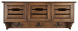 Safavieh Leon Hanging 3 Drawer Wall Rack, Honey
