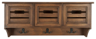 Safavieh Leon Hanging 3 Drawer Wall Rack, Honey