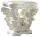 Benzara BM276275 29" End Table, Raised Scrolled Pedestal, Ornate Motif, White