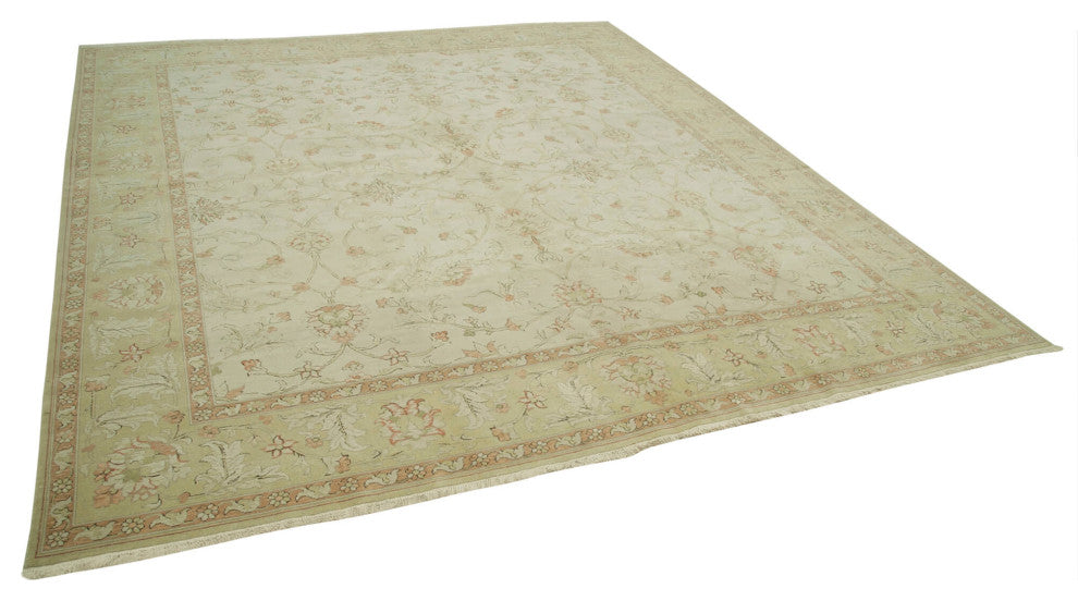 Rug N Carpet - Handmade Oriental 10' 0" x 11' 3" Unique Oushak Area Rug