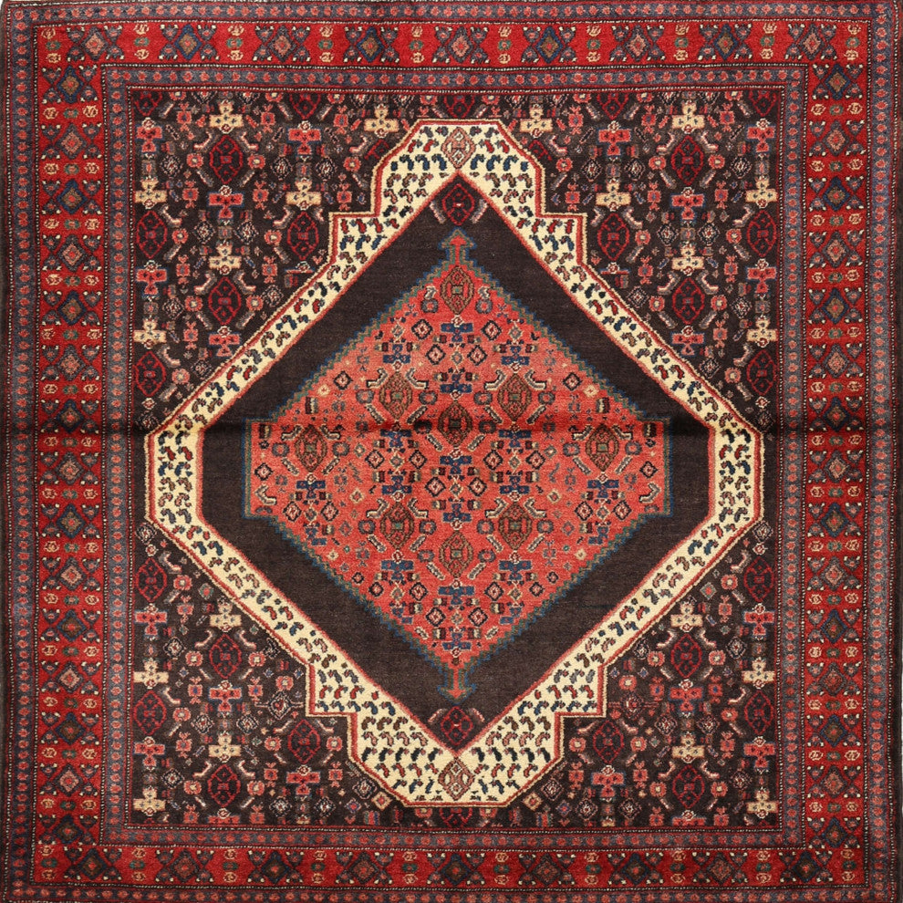 Ahgly Company Indoor Square Traditional Area Rugs, 4' Square