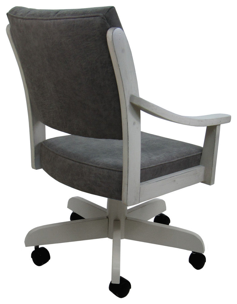 Swivel Wood Dining Caster Chair with Wheels - Casa, Northwest Elk - Antigue White