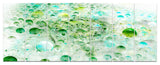 Green Blue Fractal Molecules, Abstract Wall Art Canvas, 83"x32", 7 Panels