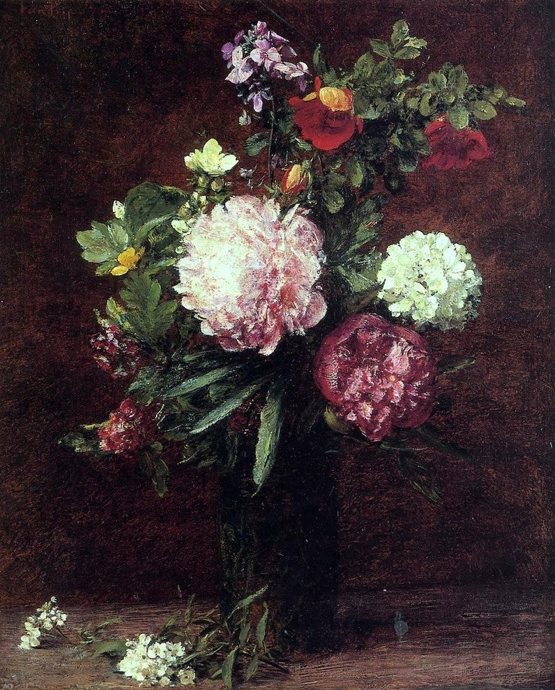 Henri Fantin-Latour Flowers Large Bouquet With Three Peonies Wall Decal