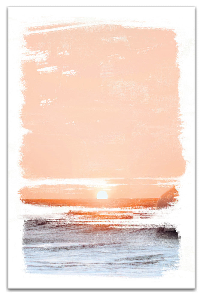 Peach And Blue Sunrise 12x18 Canvas Wall Art
