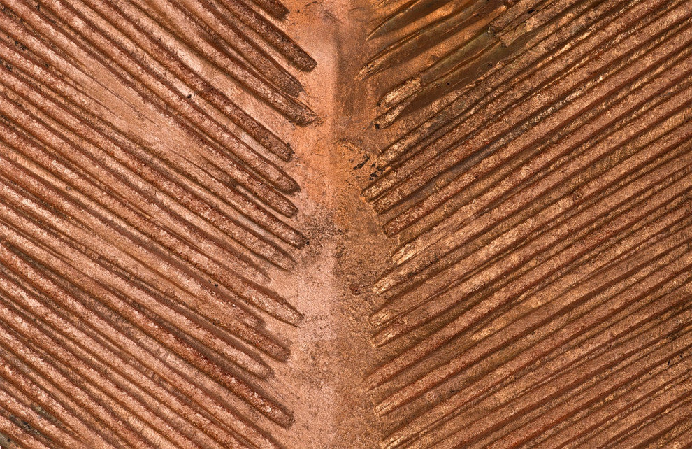 Carved Leaf on Stand, Copper Leaf, Large