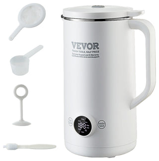 VEVOR Nut Milk Maker 8-in-1 Soy Milk Maker 8-Leaf Blades 600ML 2-18 Hours Timer