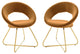 Nouvelle Performance Velvet Dining Chair Set of 2 Gold Cognac -4681