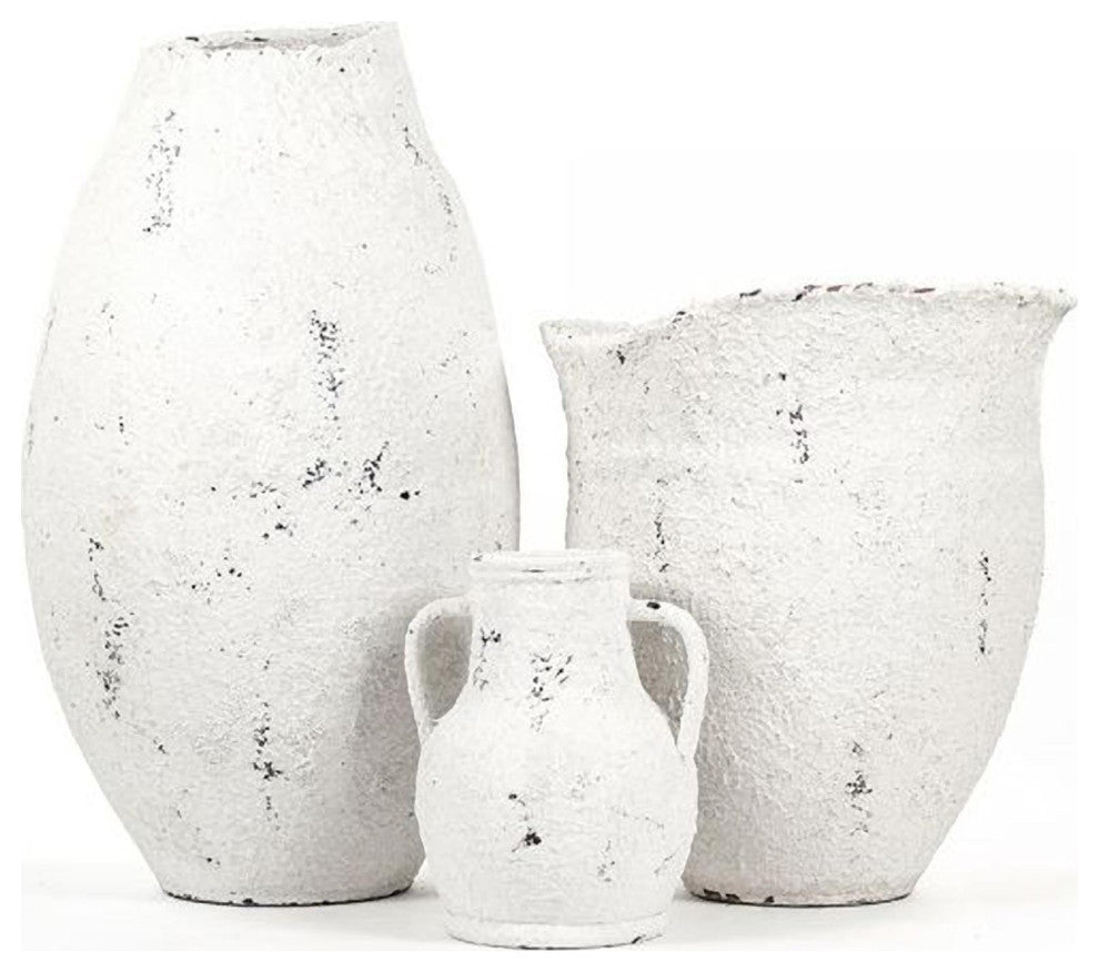Elegant Alabaster Pottery Vase, 37" Decor