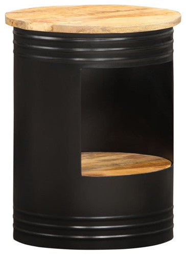 vidaXL Coffee Table Round End Accent Sofa Table with Storage Solid Wood Mango