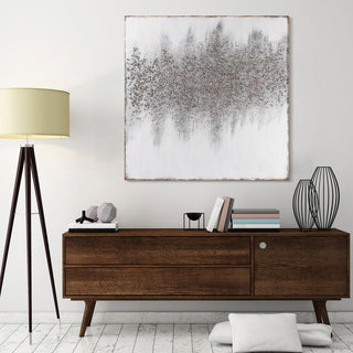Silver Dust Abstract Textured Metallic Hand Painted Wall Art by Martin Edwards