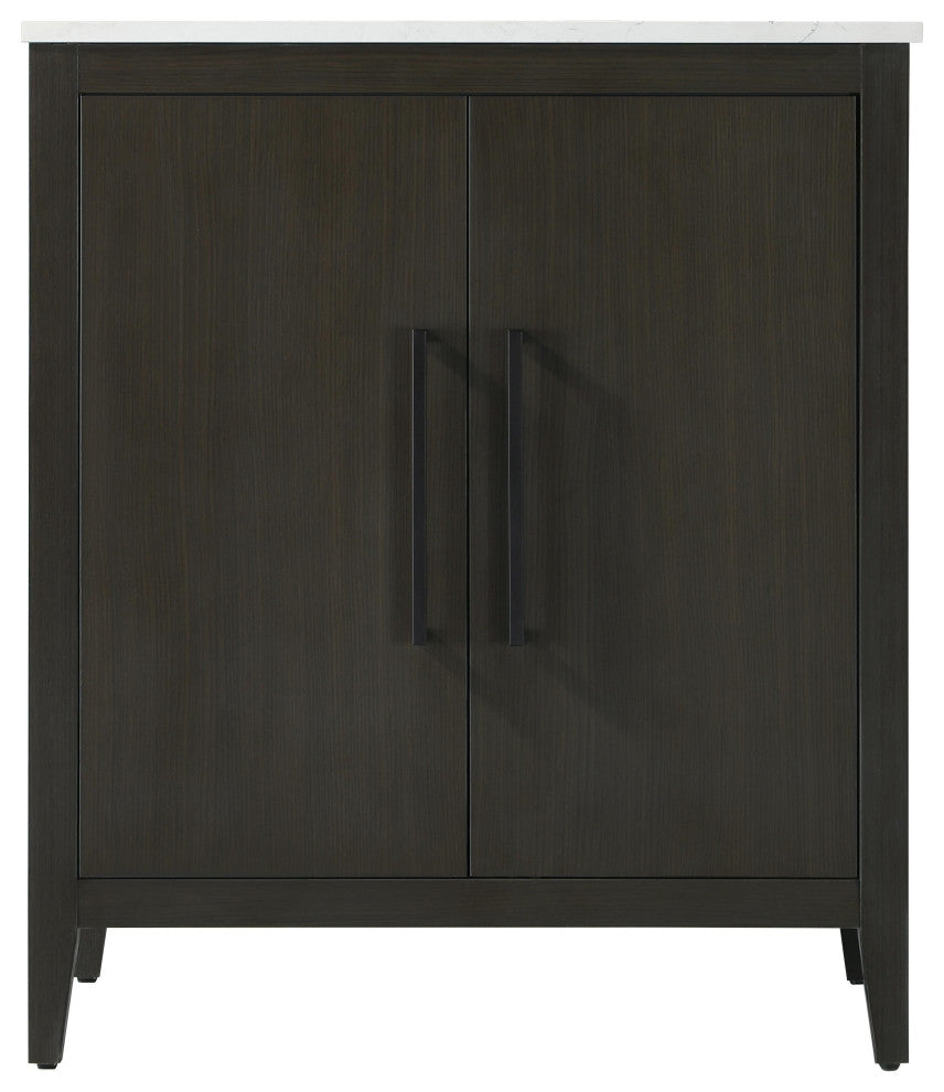 Home Living 30" Single Bathroom Vanity, Mocha Brown