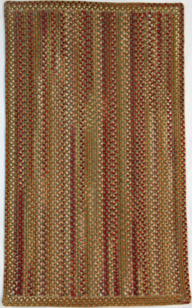 Capel Manchester Sage Red Hues 0048_200 Braided Rugs - 3' X 5' Concentric Rectan