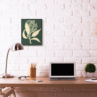 Plant Silhouette Green Yellow Design, 16"x20"