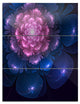 "Fractal Flower Pink and Blue" Digital Metal Wall Art, 3 Panels, 28"x36"
