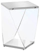 15.75"x16.5"x21.25" White Clear Acrylic Glass Accent Table