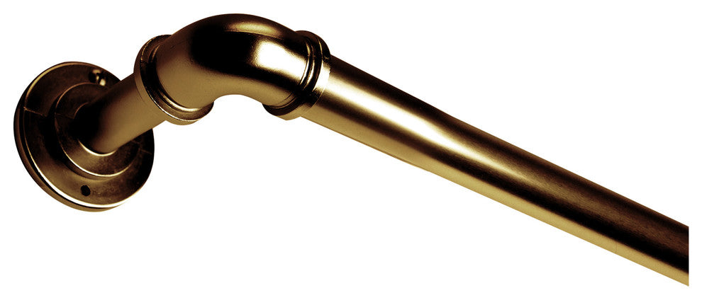 1" Pipe Blackout Curtain Rod, Antique Brass, 28"-48"