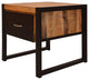 Benzara UPT-242953 Drawer Mango Wood Bedside Table, Iron Base, Brown, Black