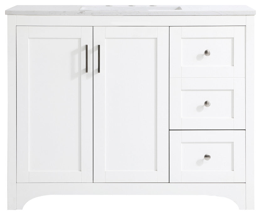 42" Single Bathroom Vanity, White