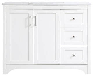 42" Single Bathroom Vanity, White