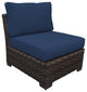 kathy ireland River Brook 5 Piece Wicker Patio Furniture Set, Midnight