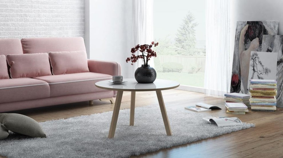 Oslo End Table, White, Gloss