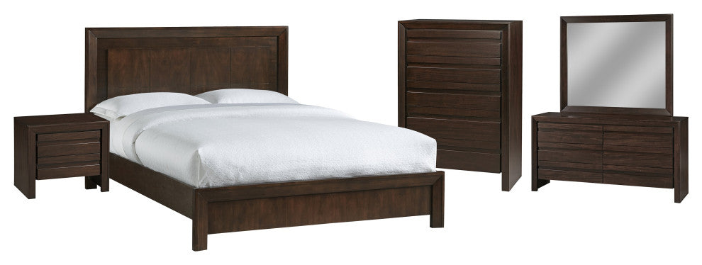 Modus Element 5 Piece E King Bedroom Set With Chest, Chocolate Brown