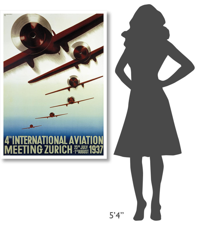 "4th Meeting Aeronautique International" Paper Print by Otto Baumberger, 33"x46"