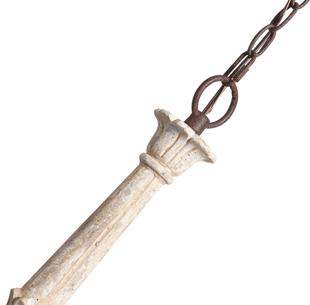 6-Light Weathered Wood Candle Style Chandelier
