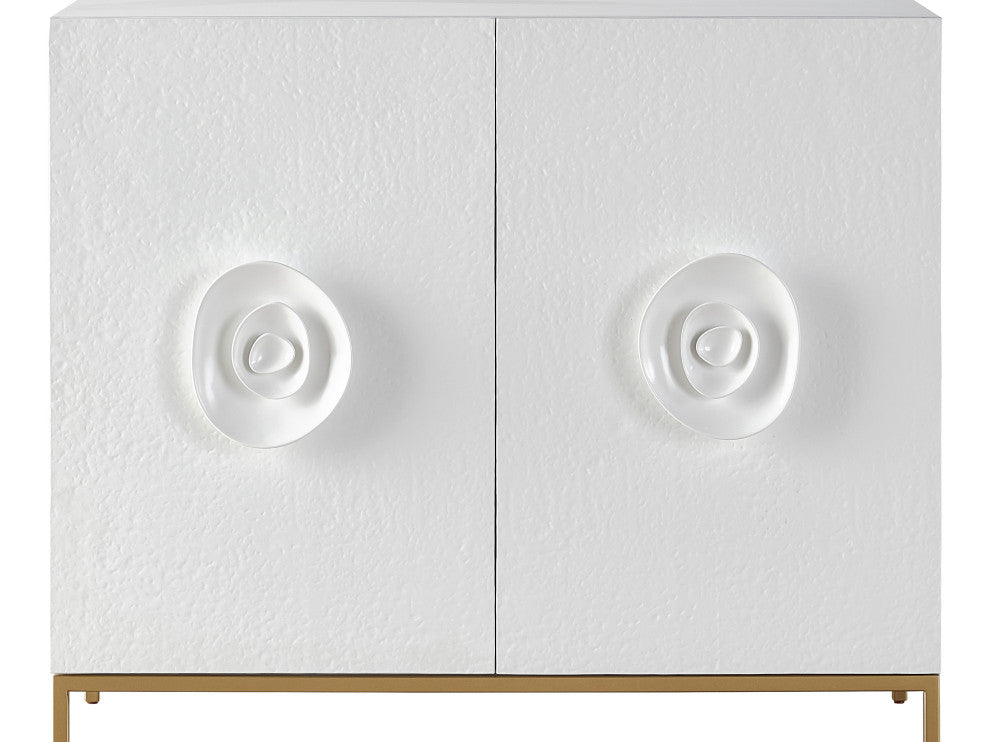 Front-facing shot of Fleur Hall Chest on a clean white background with doors closed.