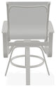 Belle Isle Sling Balcony Height Outdoor Swivel Chair, White/Snow