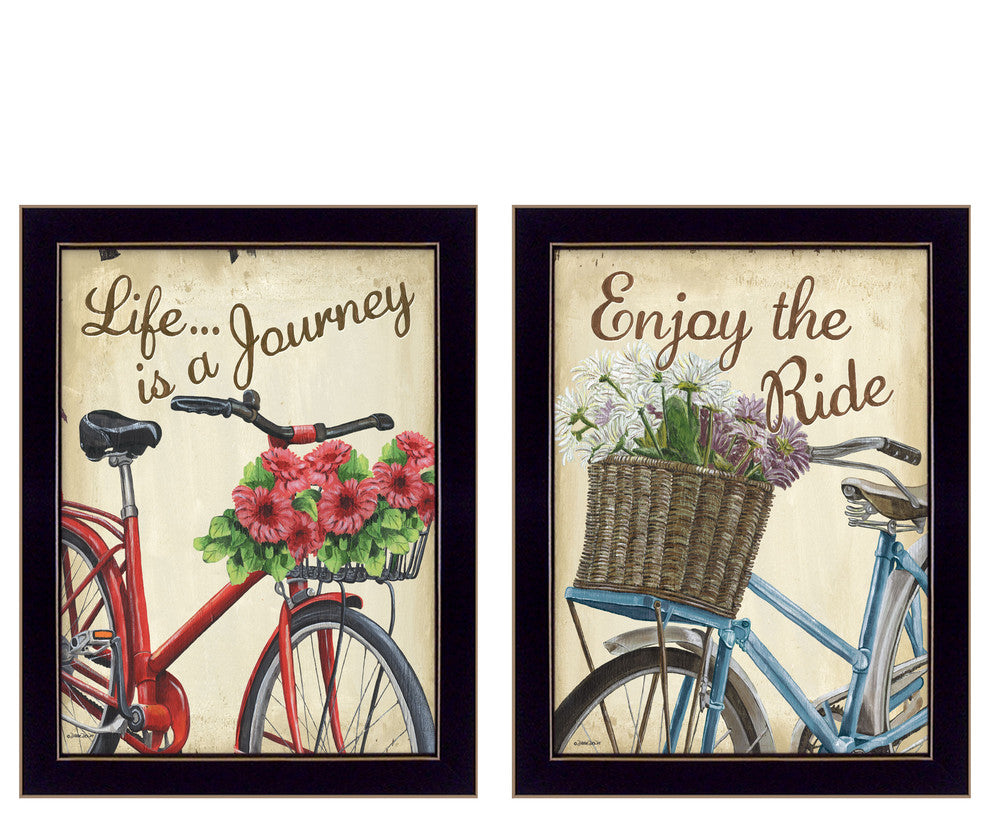 "Vintage Bicycles" Collection By Debbie DeWitt, Printed Wall Art, Black Frame
