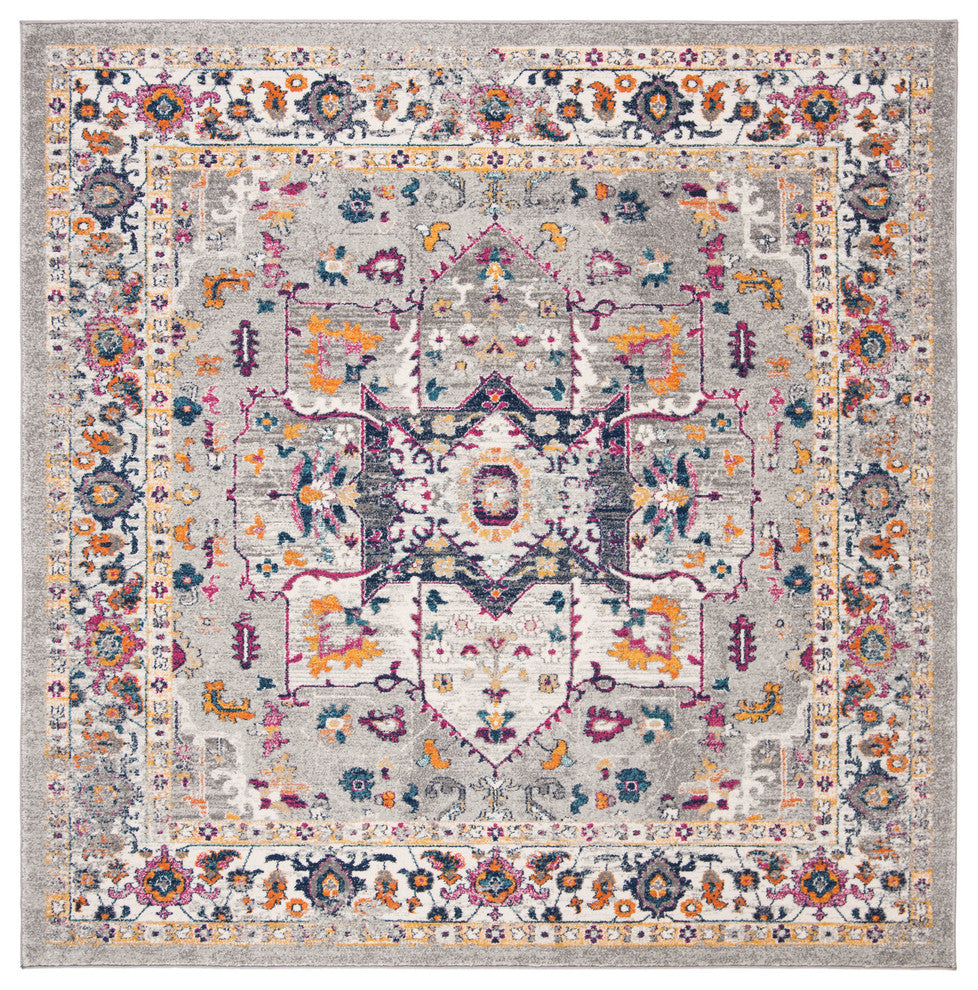 Safavieh Evoke Collection EVK275 Rug, Gray, 6'7" Square
