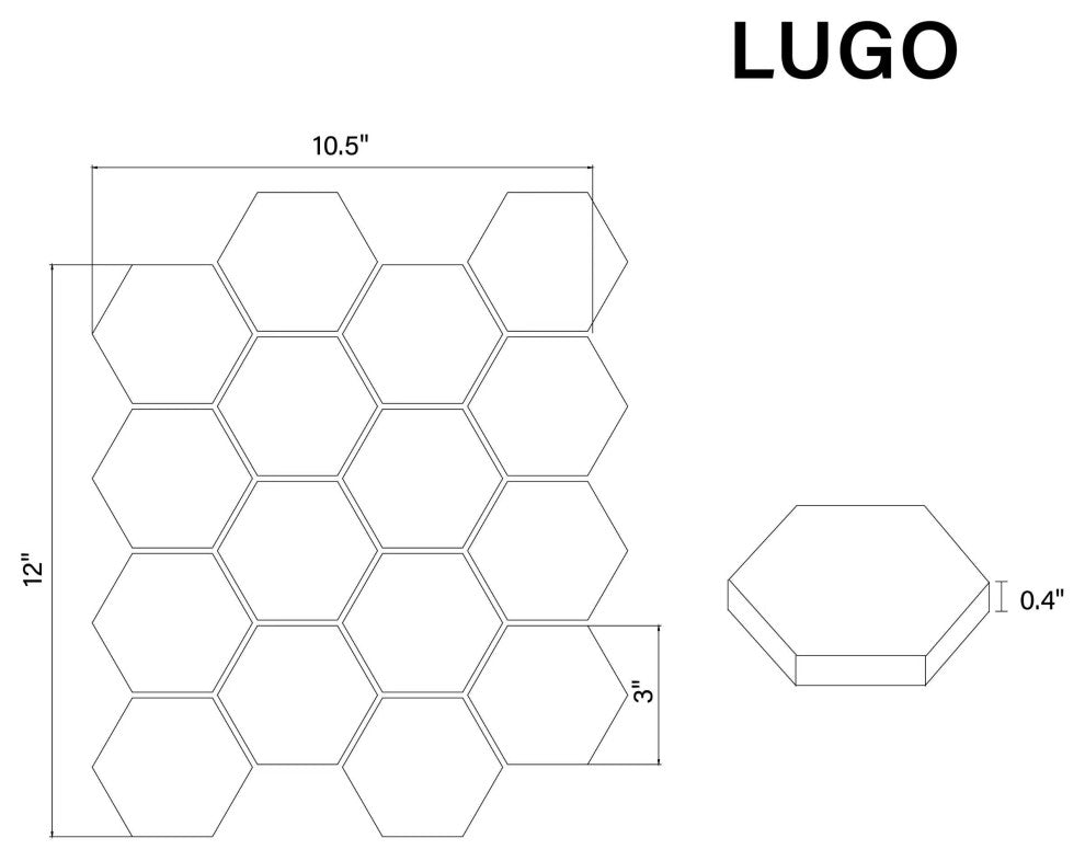 Lugo 12.1x10.43, White Lava Stone Mosaic Floor & Wall Tile, 7.83ft/case, Sample