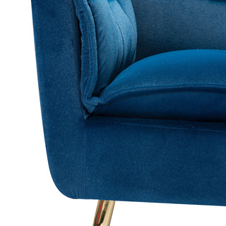 Contemporary Velvet Armchair, Navy