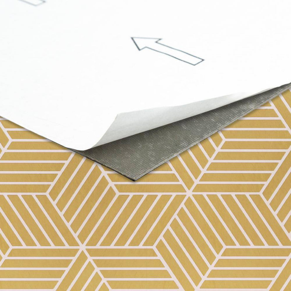 PowerSellerUSA Self-Stick Vinyl Modern Geometric 20-Pcs 1.5mm Thick Tiles 12"