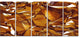 3D Gold Crystal Background, Abstract Canvas Wall Art, 60"x28", 5 Panels