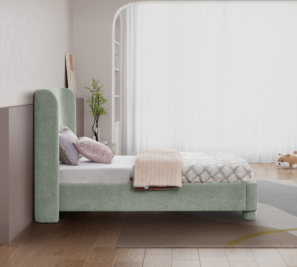 Penny Bed, Green, Twin, Chenille Fabric