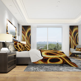 Gold Shock Abstract Modern Duvet Cover Set, King