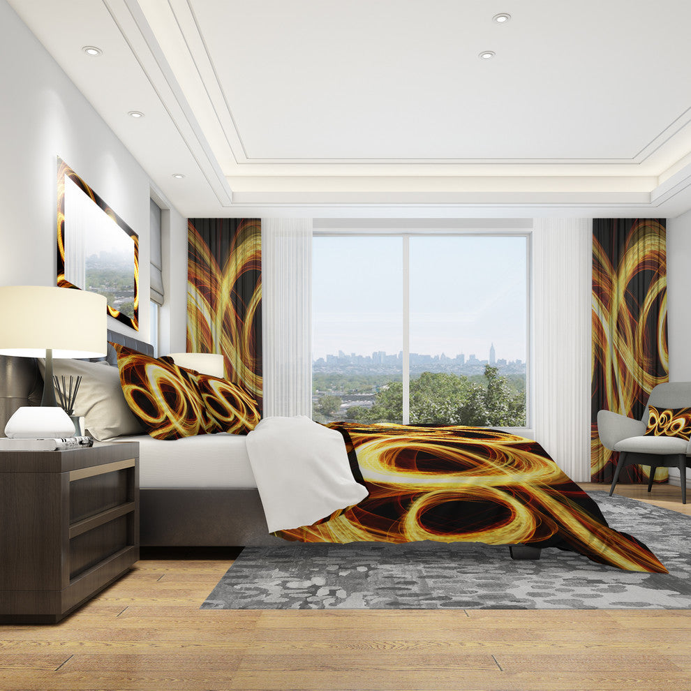 Gold Shock Abstract Modern Duvet Cover Set, King