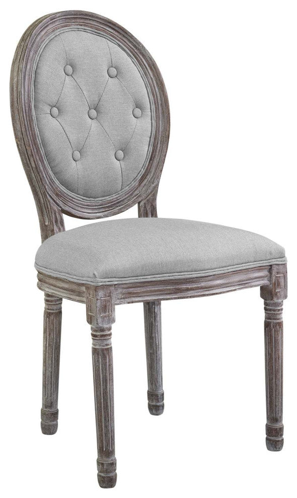 Side Dining Chair, Set of 4, Fabric, Gray, Modern, Cafe Bistro Restaurant