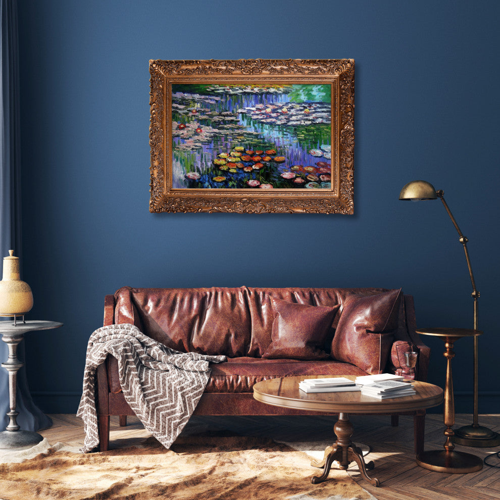 Water Lilies, Pink With Frame, 45.5"x33.5"