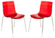 LeisureMod Astor Water Ripple Design Dining Chair Set of 2